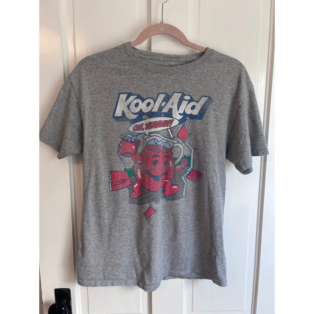 Kool-Aid Man Oh Yeah Graphic Tee Shirt Heather Gray Mens Medium Retro Mascot - Picture 2 of 4